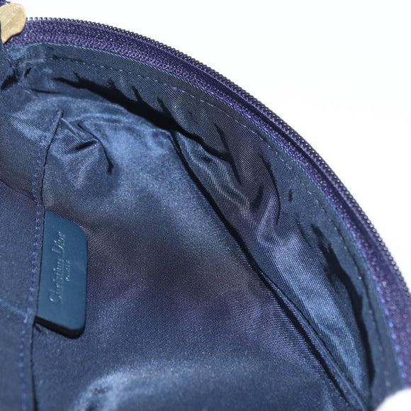 Christian Dior Trotter Canvas Satteltasche Navy Gold Auth 181372A