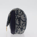 Christian Dior Trotter Canvas Satteltasche Navy Gold Auth 181372A-3