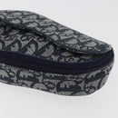 Christian Dior Trotter Canvas Satteltasche Navy Gold Auth 181372A-14