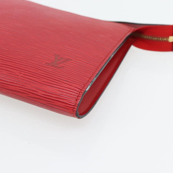 LOUIS VUITTON Epi Pochette Accessoires Pouch Red M52947 LV Auth 181376