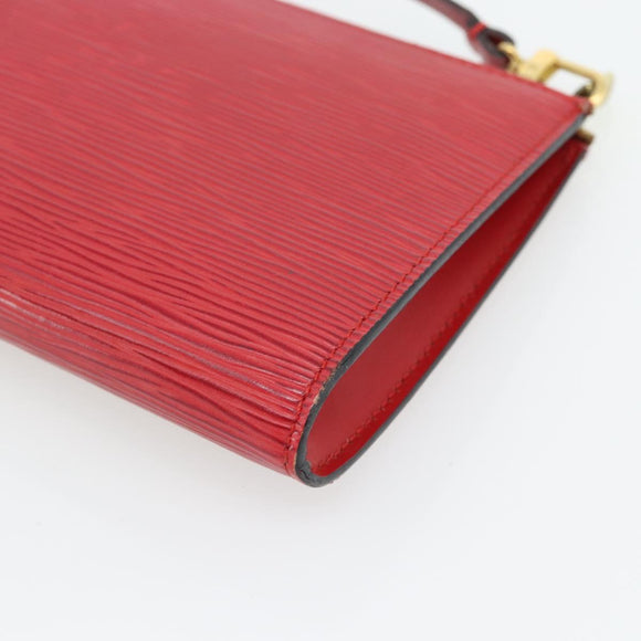 LOUIS VUITTON Epi Pochette Accessoires Pouch Red M52947 LV Auth 181376
