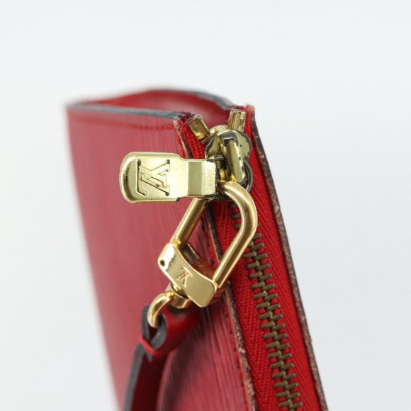 LOUIS VUITTON Epi Pochette Accessoires Pouch Red M52947 LV Auth 181376