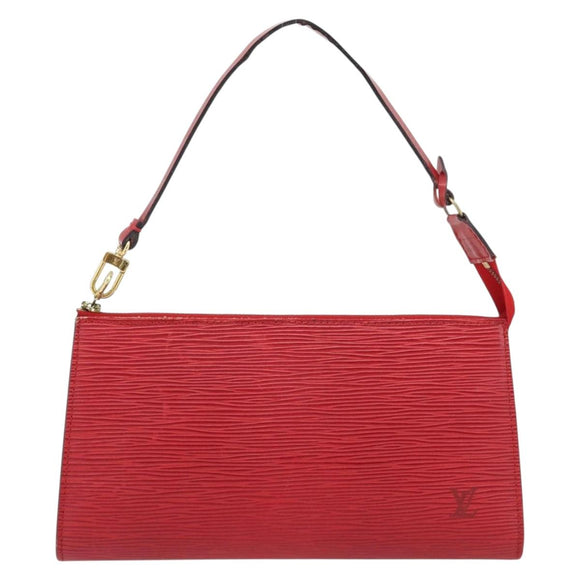 LOUIS VUITTON Epi Pochette Accessoires Pouch Red M52947 LV Auth 181376