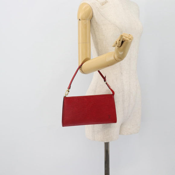 LOUIS VUITTON Epi Pochette Accessoires Pouch Red M52947 LV Auth 181376