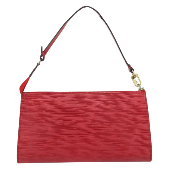 LOUIS VUITTON Epi Pochette Accessoires Pouch Red M52947 LV Auth 181376