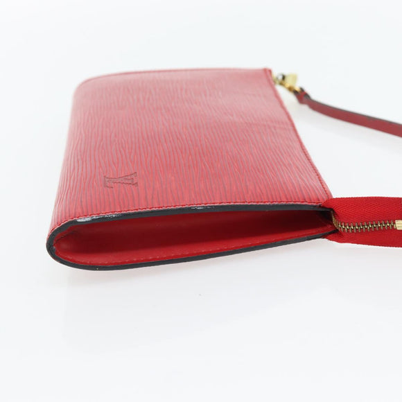 LOUIS VUITTON Epi Pochette Accessoires Pouch Red M52947 LV Auth 181376