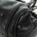 Chloe Paddington Hand Bag Leather Black Gold Silver Auth 181380SAV-17