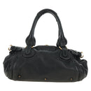 Chloe Paddington Hand Bag Leather Black Gold Silver Auth 181380SAV-2