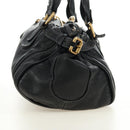 Chloe Paddington Hand Bag Leather Black Gold Silver Auth 181380SAV-4