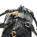 Chloe Paddington Hand Bag Leather Black Gold Silver Auth 181380SAV-6