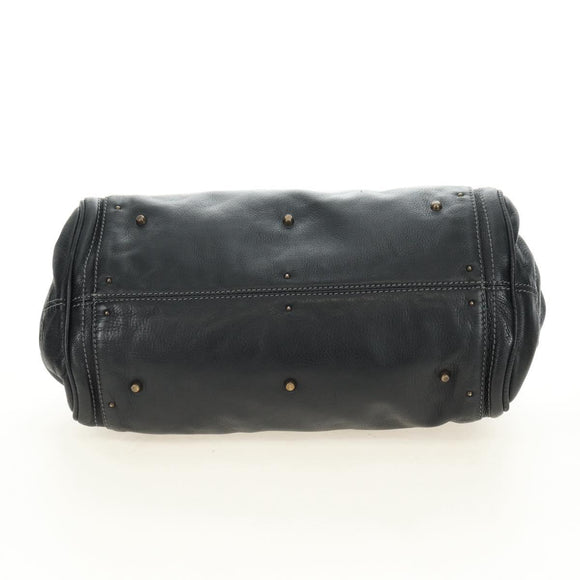 Chloe Paddington Hand Bag Leather Black Gold Silver Auth 181380SAV