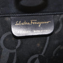 Salvatore Ferragamo Gancini Shoulder Bag Leather Black Gold Auth 181384-15