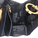 Salvatore Ferragamo Gancini Shoulder Bag Leather Black Gold Auth 181384-19