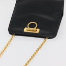 Salvatore Ferragamo Gancini Shoulder Bag Leather Black Gold Auth 181384-6