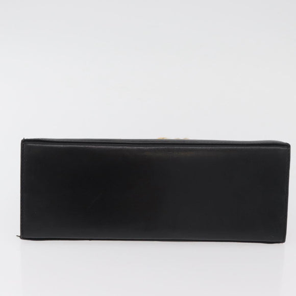 Salvatore Ferragamo Gancini Shoulder Bag Leather Black Gold Auth 181384