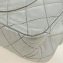 CHANEL 2.55 Chain Shoulder Bag Lamb Skin Silver CC Auth 181385SAM-17