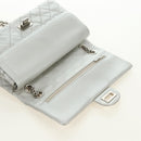 CHANEL 2.55 Chain Shoulder Bag Lamb Skin Silver CC Auth 181385SAM-9