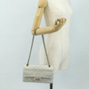 CHANEL 2.55 Chain Shoulder Bag Lamb Skin Silver CC Auth 181385SAM-28