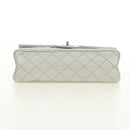CHANEL 2.55 Chain Shoulder Bag Lamb Skin Silver CC Auth 181385SAM-5