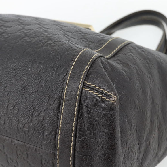 GUCCI GG Canvas Guccissima Tote Tas Leer Donkerbruin Goud 233607 Auth 181391V