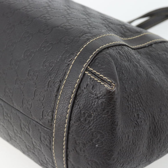 GUCCI GG Canvas Guccissima Tote Tas Leer Donkerbruin Goud 233607 Auth 181391V