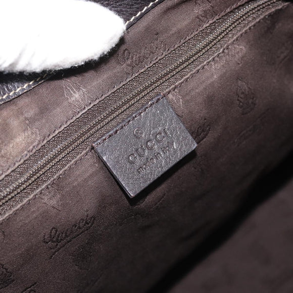 GUCCI GG Canvas Guccissima Tote Tas Leer Donkerbruin Goud 233607 Auth 181391V