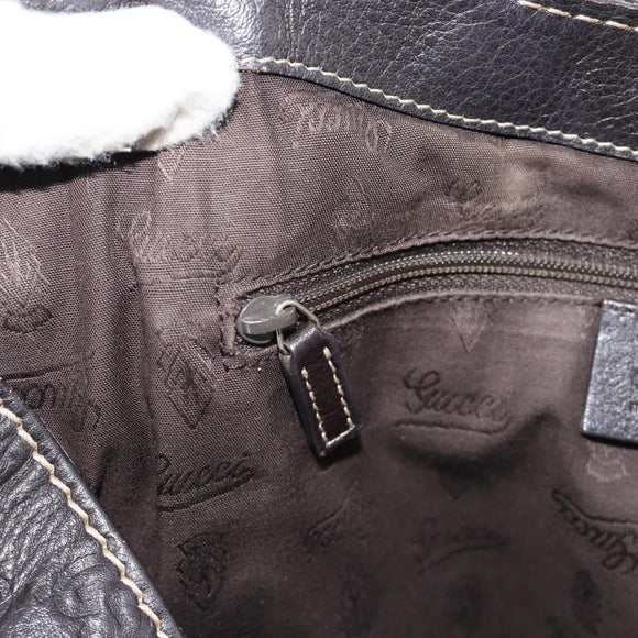 GUCCI GG Canvas Guccissima Tote Tas Leer Donkerbruin Goud 233607 Auth 181391V