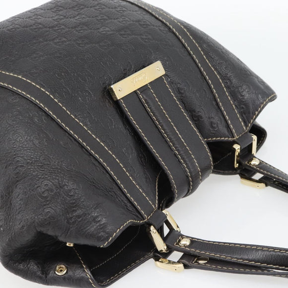 GUCCI GG Canvas Guccissima Tote Tas Leer Donkerbruin Goud 233607 Auth 181391V