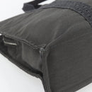 HERMES Her Line MM Handtasche Canvas Grau Silber Auth 181392-14