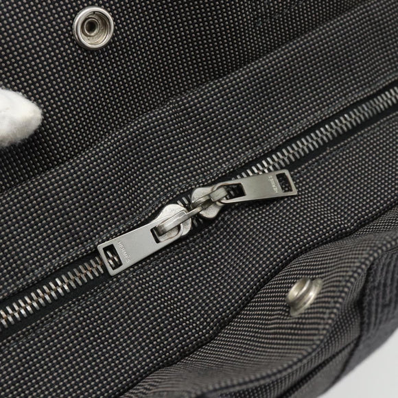 HERMES Her Line MM Handtasche Canvas Grau Silber Auth 181392