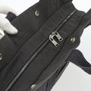 HERMES Her Line MM Handtasche Canvas Grau Silber Auth 181392-6