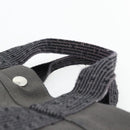 HERMES Her Line MM Handtasche Canvas Grau Silber Auth 181392-8