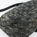 FENDI Zucchino Canvas Mamma Baguette Shoulder Bag Gray Silver Auth 181399V-16