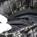 FENDI Zucchino Canvas Mamma Baguette Shoulder Bag Gray Silver Auth 181399V-11