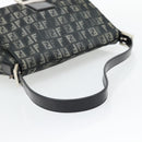 FENDI Zucchino Canvas Mamma Baguette Shoulder Bag Gray Silver Auth 181399V-7