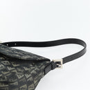 FENDI Zucchino Canvas Mamma Baguette Shoulder Bag Gray Silver Auth 181399V-8