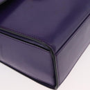 CELINE Circle Shoulder Bag Leather Purple Gold Auth 181402A-10