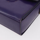 CELINE Circle Shoulder Bag Leather Purple Gold Auth 181402A-11