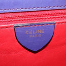 CELINE Circle Shoulder Bag Leather Purple Gold Auth 181402A-16