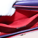 CELINE Circle Shoulder Bag Leather Purple Gold Auth 181402A-21