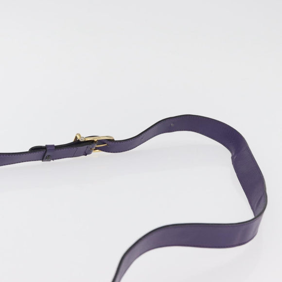 CELINE Circle Shoulder Bag Leather Purple Gold Auth 181402A