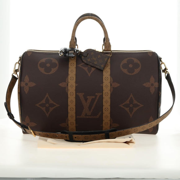 LOUIS VUITTON Reverse Giant Keepall Bandouliere 45 Bag M47211 LV Auth 181403SM