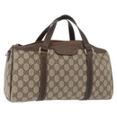 GUCCI GG Supreme Boston Tas PVC Beige Goud Auth 181404-1