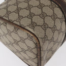 GUCCI GG Supreme Boston Tas PVC Beige Goud Auth 181404-9