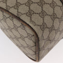 GUCCI GG Supreme Boston Tas PVC Beige Goud Auth 181404-15