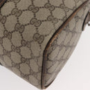 GUCCI GG Supreme Boston Tas PVC Beige Goud Auth 181404-16