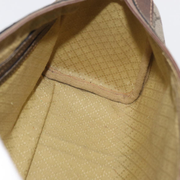 GUCCI GG Supreme Boston Tas PVC Beige Goud Auth 181404