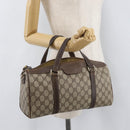 GUCCI GG Supreme Boston Tas PVC Beige Goud Auth 181404-22