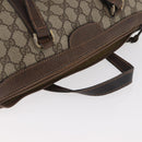 GUCCI GG Supreme Boston Tas PVC Beige Goud Auth 181404-6