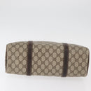 GUCCI GG Supreme Boston Tas PVC Beige Goud Auth 181404-5